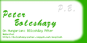 peter bolcshazy business card